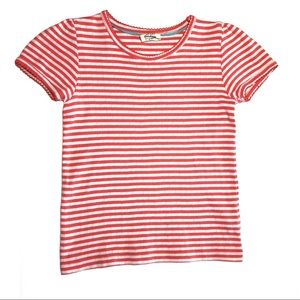 Mini Boden Coral Striped Pointelle Tee 9-10yr